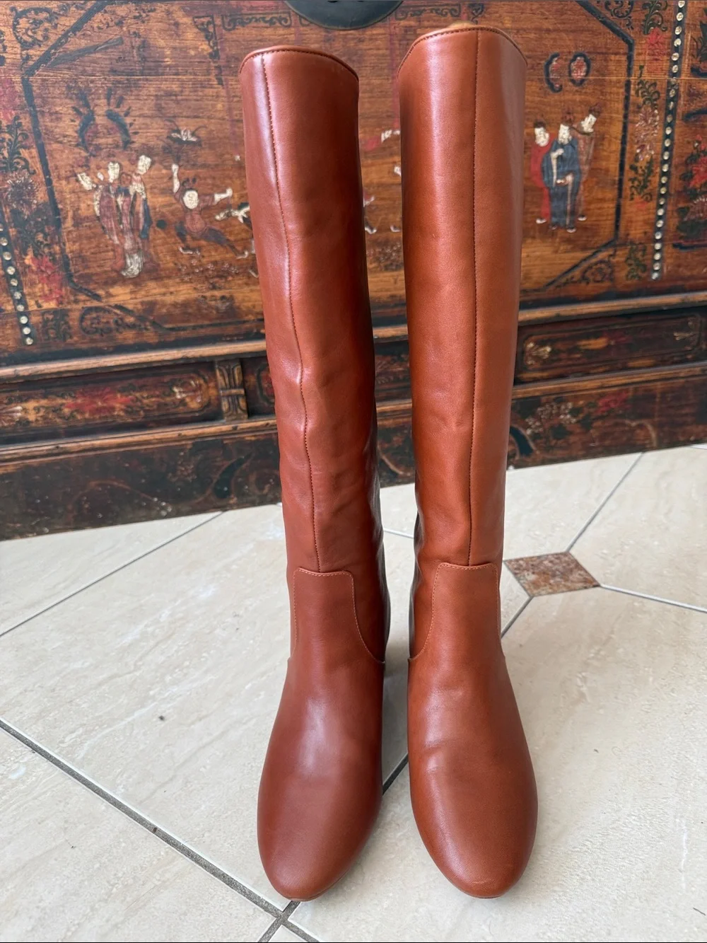 STEVEN BY STEVE MADDEN Reallie Classic Tall Leather Riding Boot - COGNAC